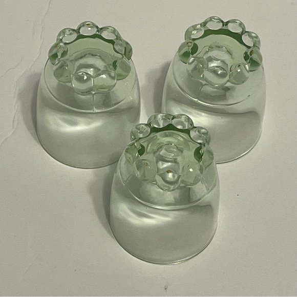 Candlewick Shot Glasses - Lot Of 3 - Green UV Glass - Picture 9 of 11